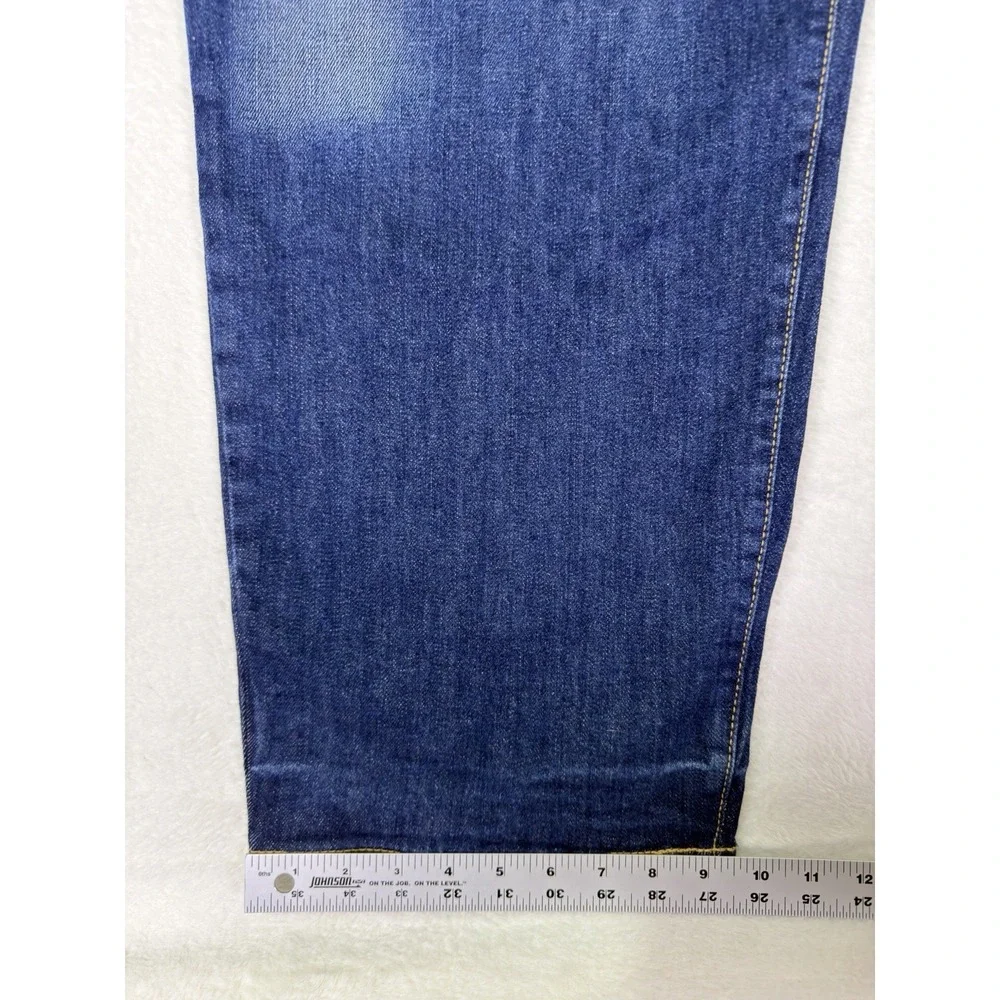 New Old Navy Jeans Womens 24 Plus Blue Dark Wash High Rise OG Loose Straight